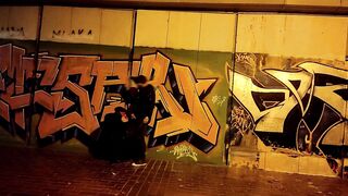 The obedient skank wifey blows penis inside the underpass part one