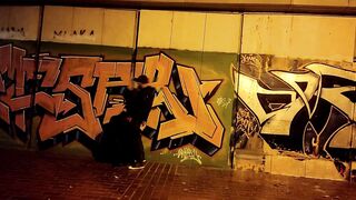 The obedient skank wifey blows penis inside the underpass part one