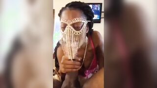 Mask on blowing and fucking daddy