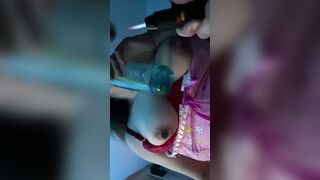 Sucking Off huge clouds on my huge titles well Daddy watches rubs his long penis giving me a cloudy load