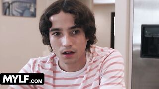 Mylf - Snatched Mom With Big Jugs Bangs Her Step-Daughter's Bf On The Kitchen Counter