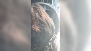 Road blowjob Cutie small skank blowing cock on a road trip