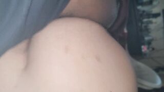 Tight Cunt creaming all over huge cock sideway doggy style
