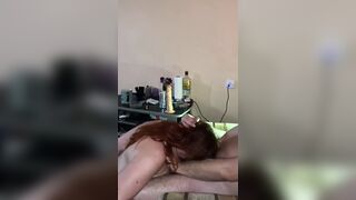 A crazy bimbo Enjoying intense hard face slapping and vibrator gagging
