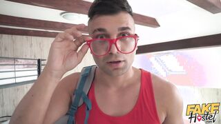 Fake Hostel - Huge boobs huge booty babes babe body revealed to lucky young bro via magical X-Ray Glasses
