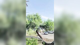 Unshaved twat pee pissing inside a outdoor parking lot! Older Hispanic grandmother