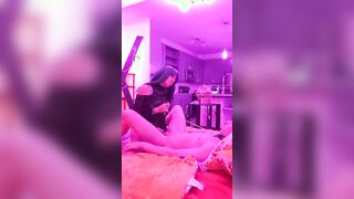 Dominant women Fucks Bro Inside Chastity With Strap On (Pegging)