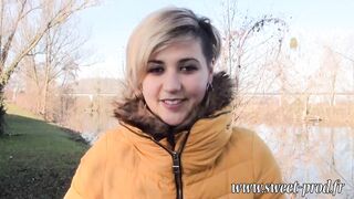 Celia, irresistible short-haired blonde with a great long booty, blows