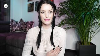 Training my sloppy deep throat talent with a huge sex toy
