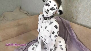 Crazy Hot women Inside Dalmatian Costume Playfully Rides Cavalier's Huge Dick