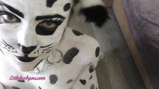Crazy Hot women Inside Dalmatian Costume Playfully Rides Cavalier's Huge Dick
