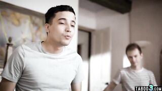 Bros double penetration old stepmom Syren De Mer to take out