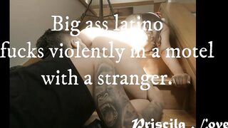 Long ass and tattooed Latina fucks violently inside a motel