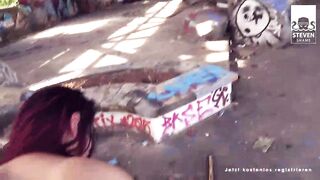 MELINA MAY goes on her knees to suck a penis