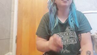 Disabled pussy with mouth Plays With New Sex Toy