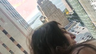 pov Fucking inside Front of a Window into New York City so the Whole City Can View