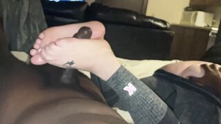 Slow Motion toejob from Milf with super sexy foot