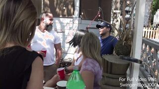 HARD Fucking into Outside with Real Swingers