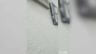 Bent over Wc counter booty banged cumshot from tatted Bwc god