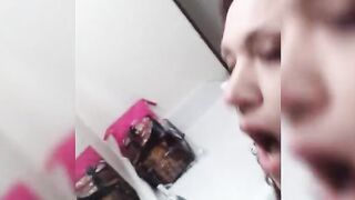 Bent over Wc counter booty banged cumshot from tatted Bwc god