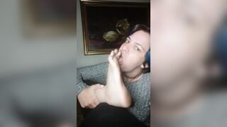 Worship my foot! Your only purpose is to keep them clean!