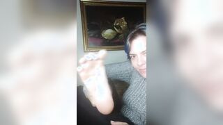 Worship my foot! Your only purpose is to keep them clean!