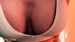 pov View my MELONS into the GYM Risky OUTDOOR flashing