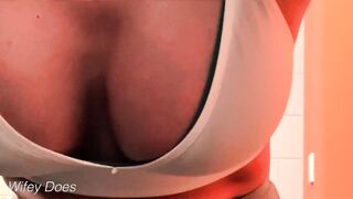pov View my MELONS into the GYM Risky OUTDOOR flashing