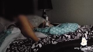 Mom gets really vulgar watching porn before bed. Has rough and longest orgasm.