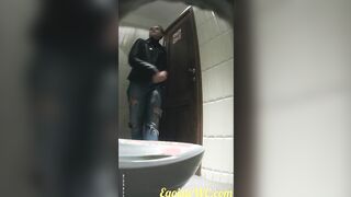 Girls and bimbos performance their bald pussies inside the WC