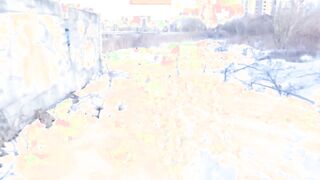 Outdoor oral sex into winter into the park