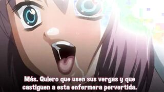 Anime - This freaky chick likes to be penetrated by 2 long dicks