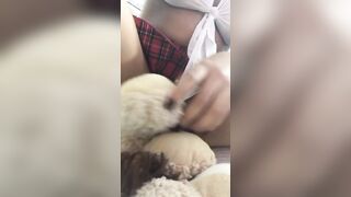 adorable Hot plays with her stuffed masturbates and ejaculates Peeing women