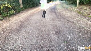 Risky Outside Sex and Cum On Melons - Maria Kalos