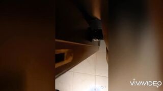 Fucking myself on the doorpost with a long african vibrator