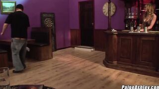 Beauty bartenders Paige Ashley three-way with hubby face painted cum