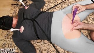 Bound woman begs ... satisfy ... spank my twat and nipples before let me got an orgasm