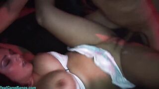 her first hard sex club bukkake gang bang