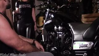 Biker Cutie Takes a Rough Booty Fucking Bent over a