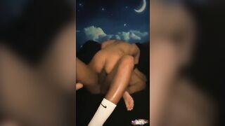 Petite redbone african takes on bully big black cock