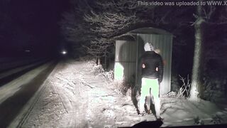 My hubby's friend fucks me by the road, driving me