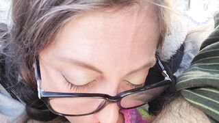 Parking Lot Oral Sex Ends inside a Cum Bubble Mouthpie
