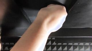 "Milked inside my heel" then put my feet into his cum