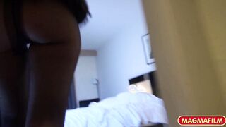 Beauty inside tights gets arse inspected by monstrous dick