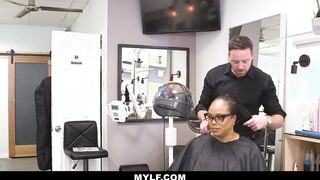 Mylf - Passionate Blonde Cougar With Large Melons Blows Her Colleagues Dick While He Is With A Client