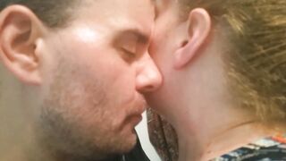 Her vagina is leaking soak after peeing as she pulls me in the restroom while bf is almost home!