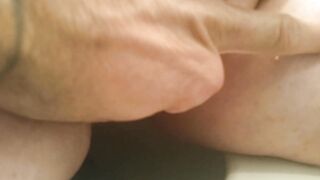 Her vagina is leaking soak after peeing as she pulls me in the restroom while bf is almost home!