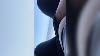 Masturbating by the beach into outdoor trying to not got caught