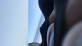 Masturbating by the beach into outdoor trying to not got caught