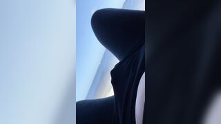 Masturbating by the beach into outdoor trying to not got caught
